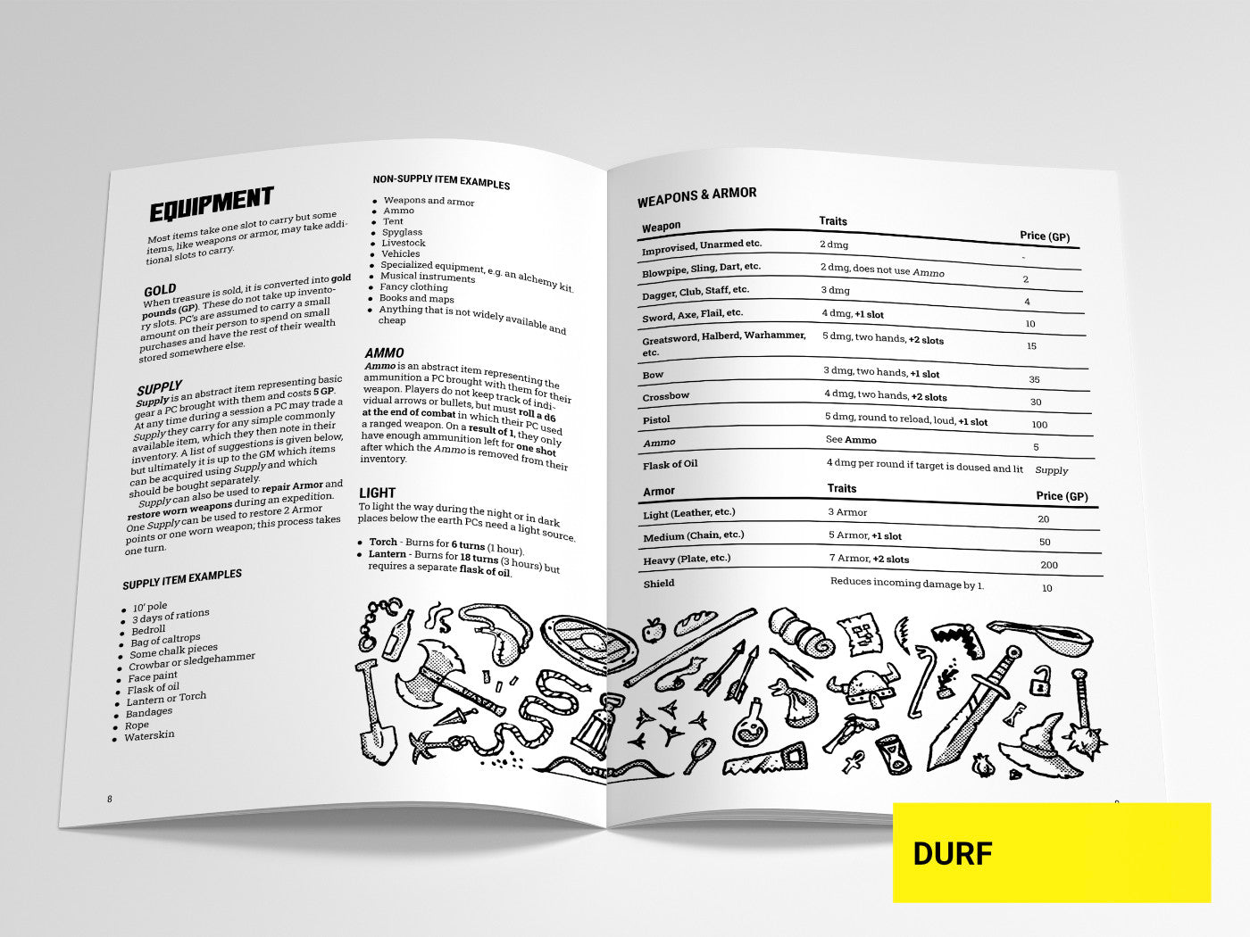 DURF lightweight RPG by Emiel Boven